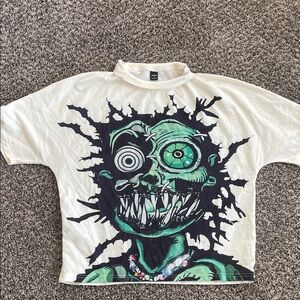 SHEIN Kids Graphic Tee in White and Green